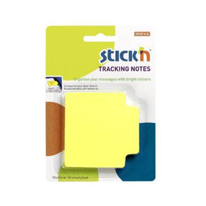 Hopax Stıckn Yapışkanlı Not Kağıdı Trackıng 50 YP 70x70 Fosforlu Sarı 21478 resmi