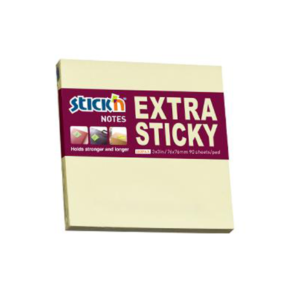 Hopax Stıckn Yapışkanlı Not Kağıdı Extra 90 YP 76x76 Pastel Sarı HE21660 (12 Adet) resmi