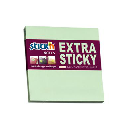 Hopax Stıckn Yapışkanlı Not Kağıdı Extra 90 YP 76x76 Pastel Yeşil HE21662 (12 Adet) resmi