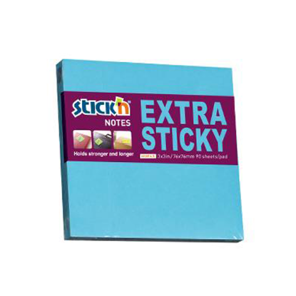 Hopax Stıckn Yapışkanlı Not Kağıdı Extra 90 YP 76x76 Neon Mavi HE21673 (12 Adet) resmi