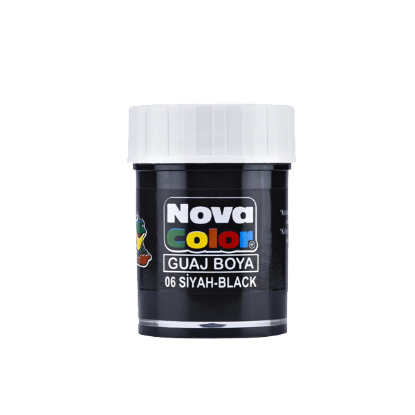 Nova Color Guaj Boya Şişe 12 Lİ Siyah NC-108 (12 Adet) resmi