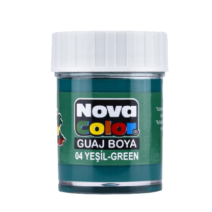 Nova Color Guaj Boya Şişe 12 Lİ Yeşil NC-106 (12 Adet) resmi