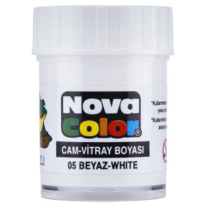 Nova Color Cam Boyası Su Bazlı Şişe Beyaz NC-153 (12 Adet) resmi