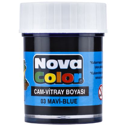 Nova Color Cam Boyası Su Bazlı Şişe Mavi NC-151 (12 Adet) resmi