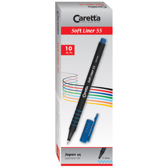 Caretta Softliner Keçeli Kalem 0.4 MM Açık Pembe 10 LU 55/16 (1 Adet) resmi