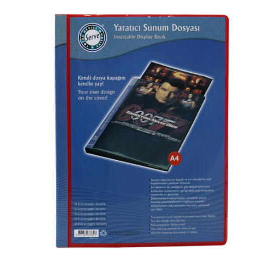 Serve Katalog (Sunum) Dosyası Önü-Sırtı Cepli 20 Lİ Kırmızı SV6720 resmi