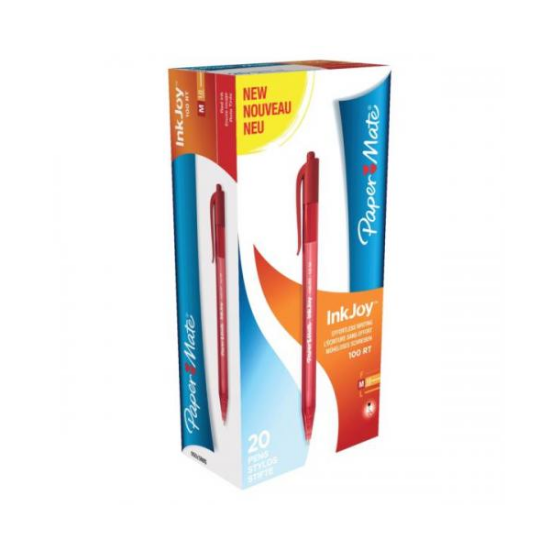 Paper Mate Tükenmez Kalem inkjoy 100 RT 1.0 MM Kırmızı Basmalı S0957050 (20 Adet) resmi