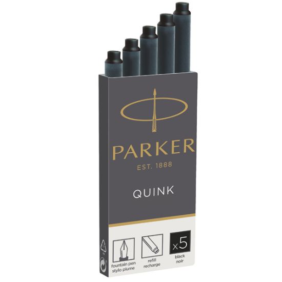 Parker Dolma Kalem Kartuşu Quink Siyah 5 Lİ 1950382 resmi