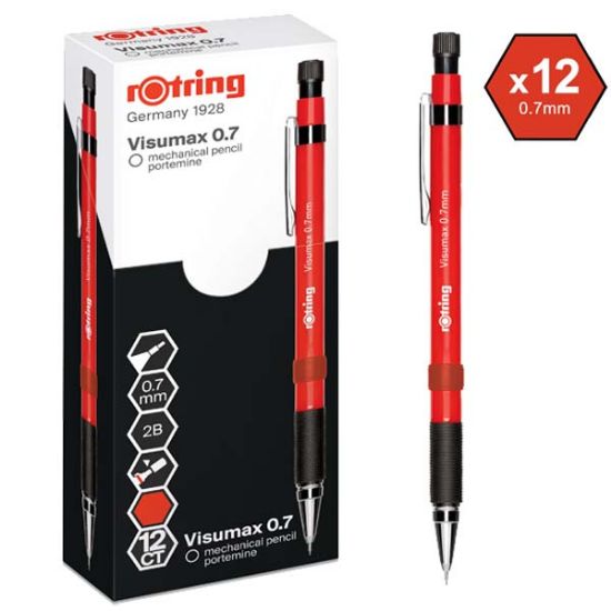 Rotring Versatil Kalem Visumax 0.7 MM Kırmızı 2089098 (12 Adet) resmi