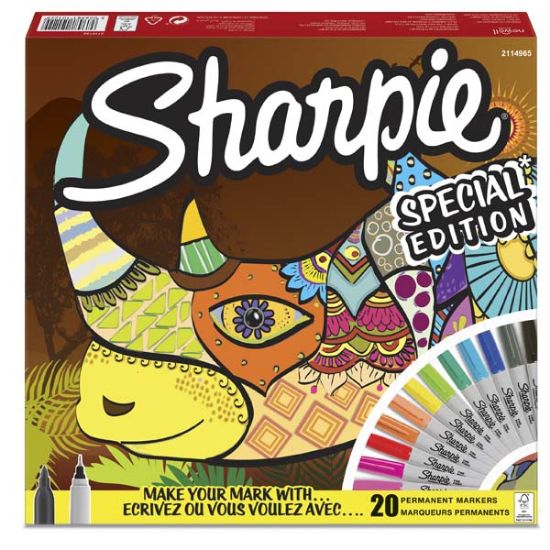 Sharpie Markör Permanent Fine 20 Li Gergedan 2110122 resmi