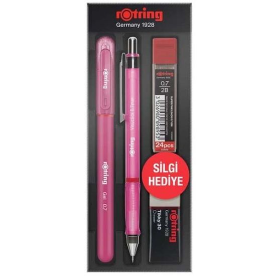 Rotring Okul Seti Visuclick+Jel 0.7 MM Pembe resmi