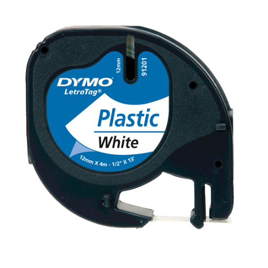 Dymo Letratag Şerit Plastik 12 MMx4 MT Beyaz 91201 59422 resmi