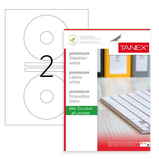Tanex Cd Etiketi Laser-Copy-Inkjet 100 YP 118x41 MM TW-2041 resmi