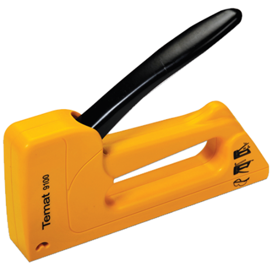 Temat Çakma Zımba Makinesi Plastik Sarı 9100 resmi