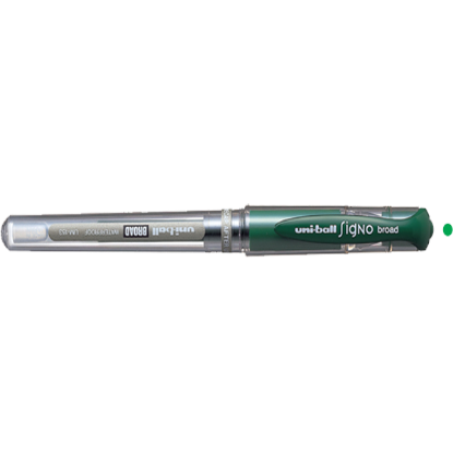 Uni-Ball Roller Kalem Signo Broad Jel Bilye Uç İmza Kalemi 1.0 MM Yeşil UM-153 (12 Adet) resmi