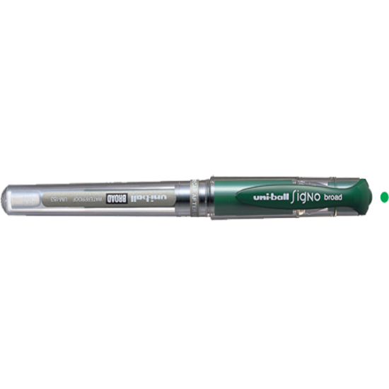 Uni-Ball Roller Kalem Signo Broad Jel Bilye Uç İmza Kalemi 1.0 MM Yeşil UM-153 (12 Adet) resmi