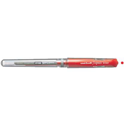 Uni-Ball Roller Kalem Signo Broad Jel Bilye Uç İmza Kalemi 1.0 MM Kırmızı UM-153  (12 Adet) resmi