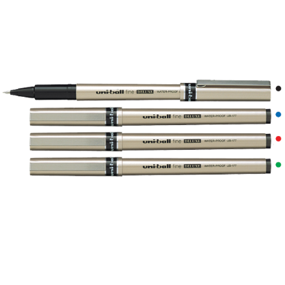 Uni-Ball Roller Kalem Deluxe Bilye Uç 0.7 MM Siyah UB-177 (12 Adet) resmi