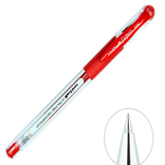 Uni-Ball Roller Kalem Signo Needle İğne Uç 0.38 MM Kırmızı UM-151ND (10 Adet) resmi