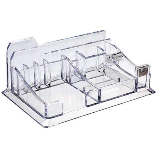 Ops Masa Seti Ataşlık-Kağıtlık-Kalemlik Bant Makinalı Plastik Şeffaf KLM 302 resmi