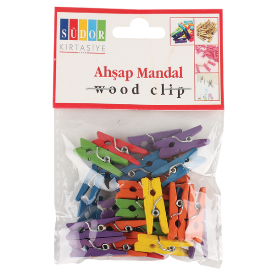 Südor Ahşap Mandal Küçük Renkli BS99 resmi