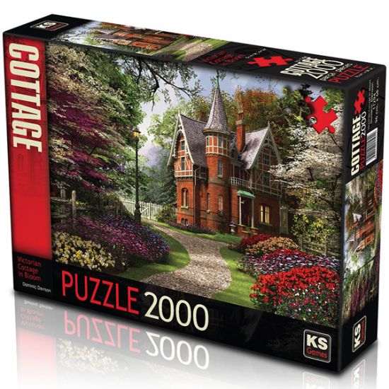 Ks Games Puzzle 2000 Parça Victorian Cottage İn Bloom/Domini  11294 resmi