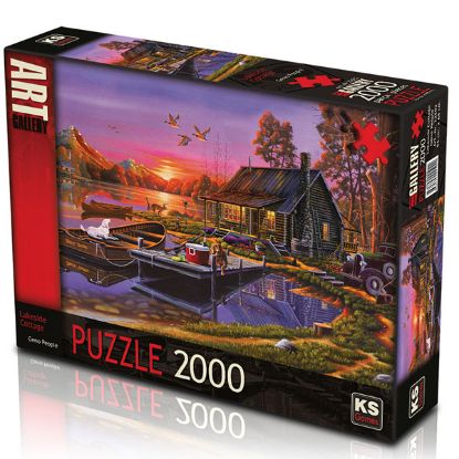 Ks Games Puzzle 2000 Parça Lakeside Cottage 22502 resmi