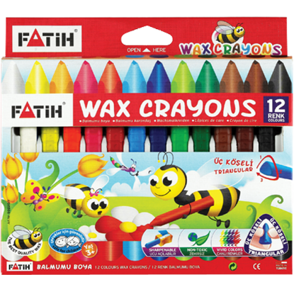 Fatih Mum Pastel Boya Wax Crayon Jumbo 12 Renk 50220 resmi