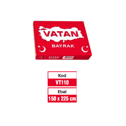 Vatan Türk Bayrağı 150x225 VT110 resmi