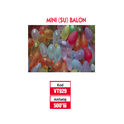 Vatan Balon Mini Su 500 Lü VT929 resmi