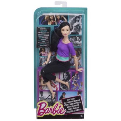 Barbie Sonsuz Hareket Bebeği Kumral Siyah Taytlı DHL84 resmi