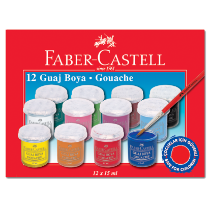 Faber-Castell Guaj Boya Şişe 12 Renk 5170 160401 resmi