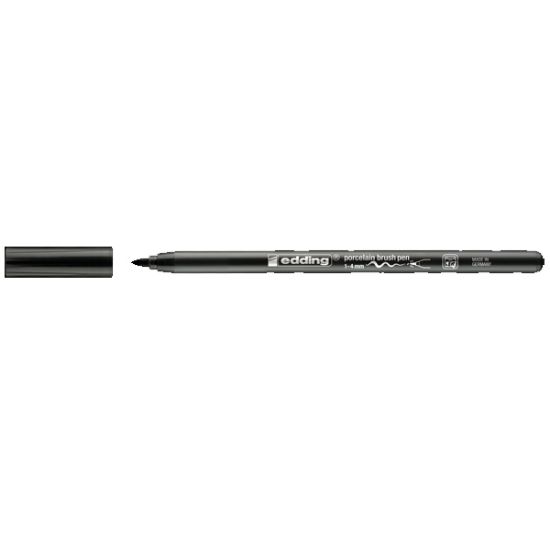 Edding Porselen Kalemi Fırça Uçlu 1-4 MM Siyah 4200 (10 Adet) resmi