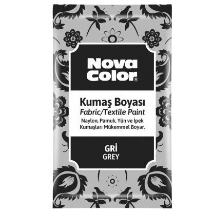 Nova Color Kumaş Boyası Toz 12 Gr Gri NC-908 (12 Adet) resmi