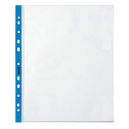 Leitz Poşet Dosya Kristal Mavi Kenarlı A4 90 MIC 100 LÜ L-4700 (1 Adet) resmi