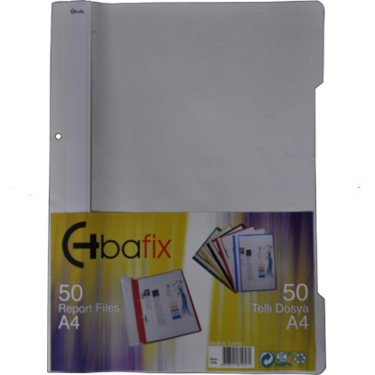 Bafix Telli Dosya Plastik XL Gri A4 (50 Adet) resmi