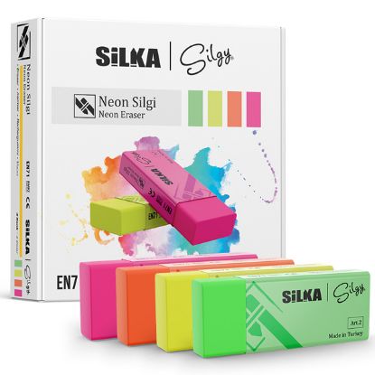 Silka Öğrenci Silgisi Neon 4 Renk 30 LU Art.23 (30 Adet) resmi