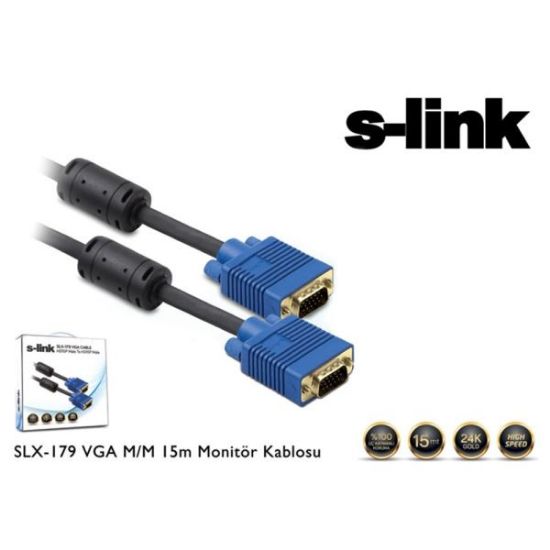 S-link SLX-179 Vga m-m 15m Monitör Kablosu resmi