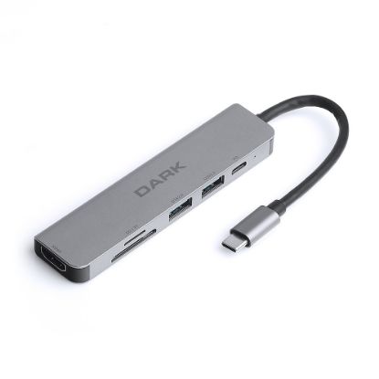 Dark DK-AC-U31X38 USB 3.1 Type-C 6 in 1 HDMI/TF SD Kart /USB 3.0 & USB 2.0/USB-C PD Çevirici HUB resmi