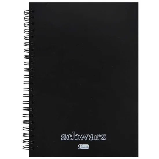 Keskin Color Spiralli Defter Plastik Kapak Siyah Zemin 60 YP A6 350550-99 resmi