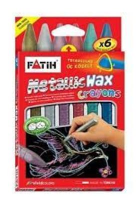 Fatih Mum Pastel Boya Wax Crayons Metalıc Kısa 6 Renk 50180 resmi