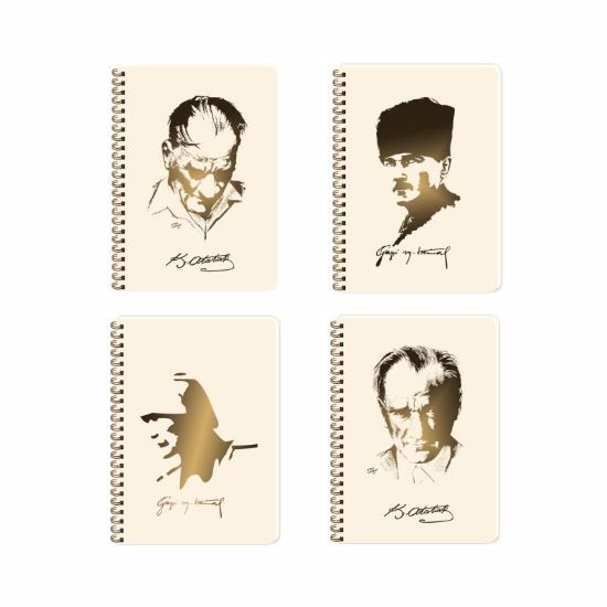 Keskin Color Spiralli Defter Atatürk Karton Kapak Çizgili 80 YP A6 Velvet 140320-99 (36 Adet) resmi