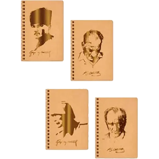 Keskin Color Spiralli Defter Atatürk Karton Kapak Çizgili 80 YP A6 Kraft 140321-99 (28 Adet) resmi