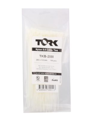 Tork TRK-200-2,5mm Beyaz 100lü Kablo Bağı resmi