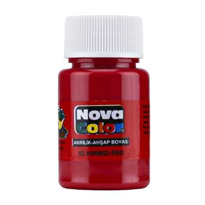 Nova Color Akrilik Boya Şişe 30 CC Kırmızı
 NC-170 (12 Adet) resmi