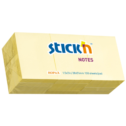 Hopax Stıckn Yapışkanlı Not Kağıdı 100 YP 35x51 Pastel Sarı 21530 (12 Adet) resmi