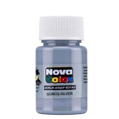 Nova Color Akrilik Boya Gümüş Şişe 30 CC NC-235 (12 Adet) resmi