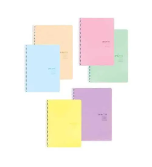 Keskin Color Plastik Kapak Spiralli Pastel Note Defter 17x24 80 YP Çizgili 327751-99 (6 Adet) resmi