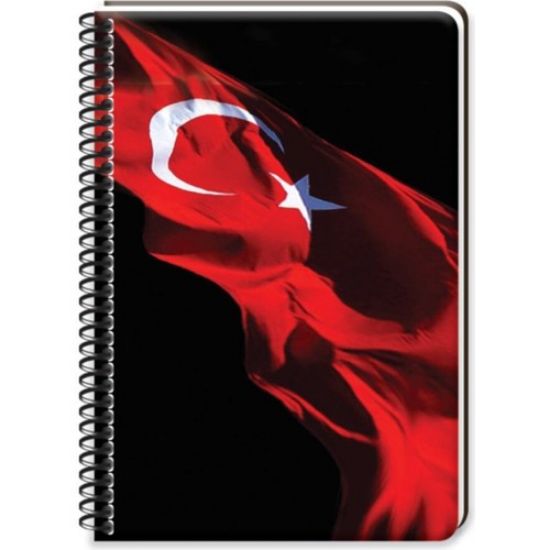 Keskin Color Spr Sert Kapak Bayrak Defter 17x24 120 YP Kareli 410792-99 resmi