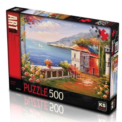 Ks Games Puzzle 500 Parça Garden & Sea/Jin Park 11377 resmi